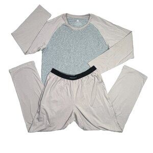 David Archy Pajamas Set Mens Medium M Gray Loungewear Sleepwear Lightweight